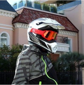 Resim ebakbak Motosiklet Kross Gözlüğü Lüx Mod Polikarbonat Lens Profesyonel Cross Gözlük Red 