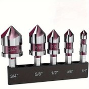 Resim ProCraft Kobalt Çelik Matkap Ucu Seti, 5 Parça - Ahşap ve Metal için 82° Çok Boyutlu Hassas Altıgen Saplı Matkap Uçları, M35 Çok Amaçlı Konik Matkap Uçları 