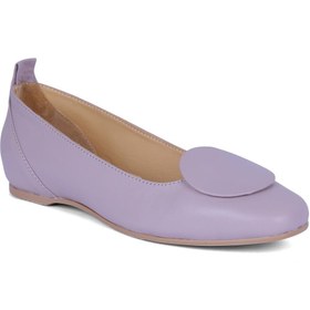 Resim KARVENSHOES Kadın Hakiki Lila Deri Içten Platformlu Ayakkabı 10056 