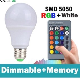 Resim Rucas Uzaktan Kumandalı Renk Değiştiren Tasaruf Ampul Rgb 9w Beyaz Dahil 16 Renkli 