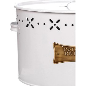 Resim Metal Bölmeli Patates Soğan Kovası - Beyaz - 18 Lt 