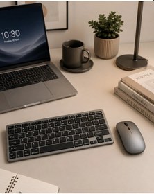 Resim Bluetooth 2.4g Destekli Kablosuz Klavye Mouse Seti Şarj Edilebilir 