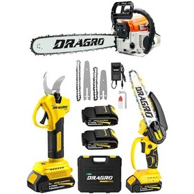 Resim Dragro DRG-9D 3'lü Set 9.9HP Benzinli Odun Ağaç Kesme Motoru 