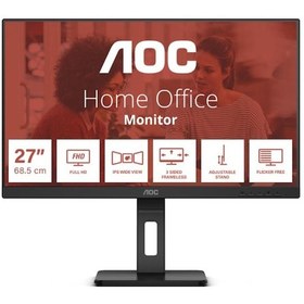 Resim 27 Aoc 27E3QAF IPS 4ms 75MHZ 1xvga 1xhdmı 1xdp Fhd 1920X1080 Hoparlör Yükseklik Ayarı Çerçevesiz Pıvot Vesa Siyah 