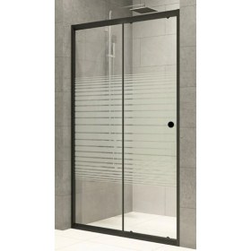 Resim Durul Duşakabin Ön Cephe 4mm Siyah Çizgili Yükseklik 180 cm - 121 cm 