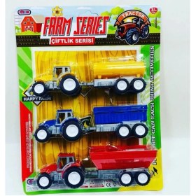 Resim Nizam Dzc Kuzenler Avm 3 Lü Traktör Set Çocuk Oyuncak Tanker Taşıyıcı Arabalar 