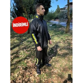 Resim Geborgenheit 5Xl Battal Beden Maxi Boy Motorcu Yağmurluk Kalın Motosiklet Kurye Yağmurluk Motosiklet Aksesuarları Cepli 