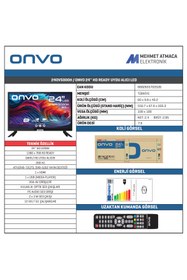 Resim ONVO 24OV5000H 24'' 60 Ekran Uydu Alıcılı Hd Ready Led Tv 