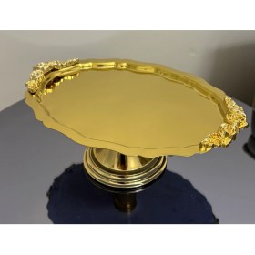 Resim Çelik Gold Renk Kulplu Model Ayaklı Kek Kurabiye Standı Ikramlık Lüx 