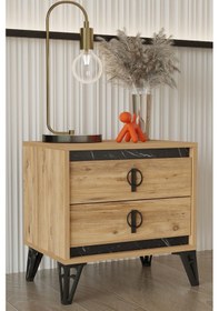 Resim Modalife Avrupa Çift Çekmeceli Komodin - Atlantik Çam 