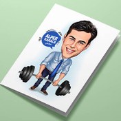 Resim Halter Kaldıran Erkek Karikatürlü Tebrik Kartı 