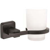 Resim Kare Serisi Paslanmaz Mat Siyah Banyo Cam Diş Fırçalık Siyah 