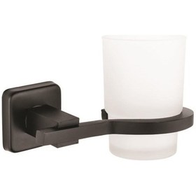 Resim Kare Serisi Paslanmaz Mat Siyah Banyo Cam Diş Fırçalık Siyah 