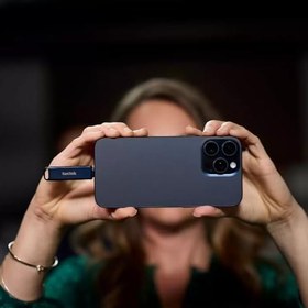 Resim SanDisk Phone Drive, Flash Sürücü 2'si 1 arada, iPhone Bellek 64 GB (iPhone, iPad, PC ve Mac için, Otomatik Yedekleme, Lightning ve USB Type-C Bağlantısı, Şifreleme) Metalik Sky 