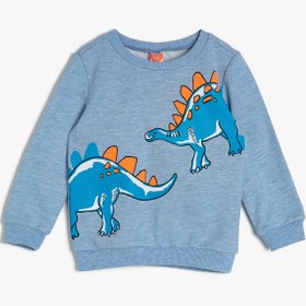 Resim Erkek Bebek Bisiklet Yaka Uzun Kollu Baskılı Sweatshirt 