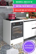 Resim Kenzlife Ankastre Fırın Modülü Kabini Helyum Mat Beyaz Suntalam 85(Y)*60(G)*57(D)ocak Dolabı Kapaksız Ayaksız 