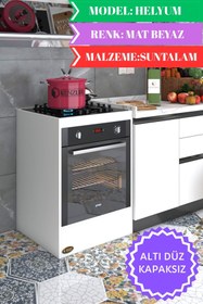 Resim Kenzlife Ankastre Fırın Modülü Kabini Helyum Mat Beyaz Suntalam 85(Y)*60(G)*57(D)ocak Dolabı Kapaksız Ayaksız 