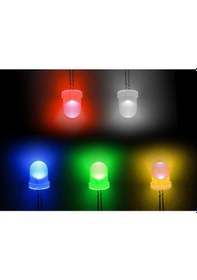 Resim 5 MM Led Seti 5 Renk Elektronik Işık Kaynağı Lamba Gösterge Uyarı Sinyali 100 Adet 