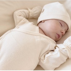 Resim Naturaborn Gots Organik Sertifikalı Kukuletalı Şapka Ekru 