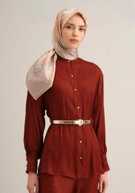 Resim Armine Sura İpek Eşarp 9330-31 Vizon Karışık Desen Çok Renkli 
