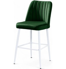 Resim Ada Sandalye - Babyface Yeşil - Metal Beyaz Ayak Yeşil 