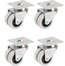 Resim Hts 336 Tabla Bağlantılı Gri Pvc Kaplama 50mm Mobilya Teker 4 Ad. 