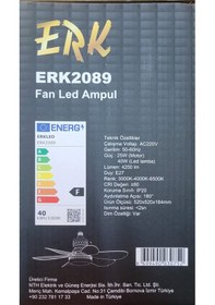 Resim Erk E27 Duya Takılabilen Tavan Vantilatörü Kristal Ledli Kumandalı 6 Kanatlı 3 Renk Işıklı Fan 1 