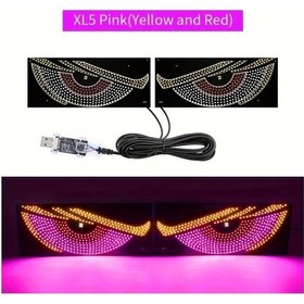Resim Cloudstore Pembe 2'li Led Usb Şeytan Gözü Ekran Aydınlatma Kablosuz Araç Dekorasyon Işık 