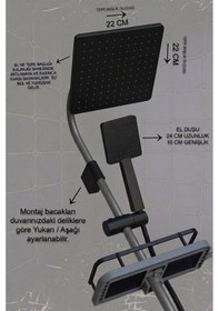 Resim Robot Duş Takımı Siyah Ve Antrasit Gri Renk Lüks Banyo Duş Seti Antrasit 