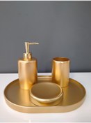 Resim Selim Dekor 4 Parça Banyo Seti Victoria Altın 