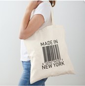 Resim Limon Made In New York Baskılı Ham Bez Omuz 