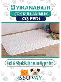 Resim Kedi Köpek Çiş Pedi Sıvı Geçirmez Yıkanabilir Emici 60x60 Cm 