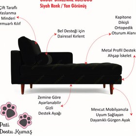 Resim Decoraev Ürgüp Siyah Rahat Josefin Koltuk Tv Koltuğu Dinlenme Koltuğu Terapi Koltuğu Psikolog Koltuğu-Sol 