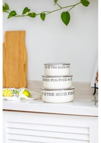 Resim Mien Emaye EMY1020B 3'lü Saklama Kabı Seti Fildişi Krem 