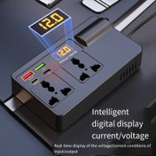 Resim Yeni Araba İnverter Dönüştürücü Fiş Güç Prizi 12V24V'den 220V'a Hızlı Şarj USB+PD Araba Çok Fonksiyonlu Elektronik 