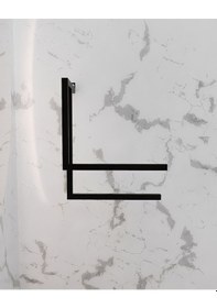 Resim Aju Havluluk Metal Kağıt Havlu Tutacağı Ev Banyo Düzenleyici Duvara Monte Havlu Tutucu Modern Siyah 