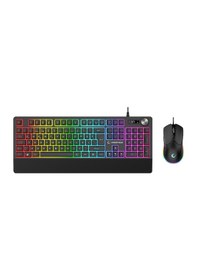Resim Rampage Km-9858 Jazzy V2 Siyah Usb Rgb Aydınlatmalı Q 12800 Dpı Mouse Gaming Oyuncu Klavye Mouse Set Optik 