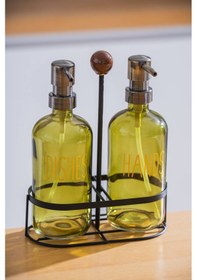 Resim Acar Pierre Metal Standlı Sabunluk Seti - 500 Ml Açık Yeşil 