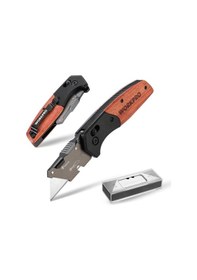 Resim Workpro Wp211035 Ağır Hizmet Çelik/ahşap Gövde Katlanır Rötuş Maket Bıçağı + 11 Adet Yedek Bıçak 