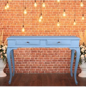 Resim Roys Ahşap 120 Cm Çekmeceli Açık Mavi Eskitme Dresuar Ahşap 