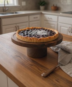 Resim Demycraft Artizan Ceviz Ağacı Ayaklı Pasta Kek Standı 