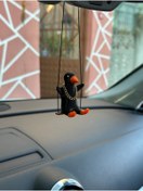 Resim 3dbaydesign Altın Zincirli Sallanan Ördek Yeni Trend Dikiz Ayna Süsü (siyah Turuncu) 