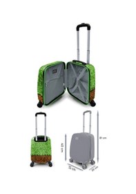 Resim Coral High Erkek Çocuk Yeşil Kahverengi Craft Desenli Çocuk Valizi Ve Seyahat/spor Çantası Seti Çok Renkli 
