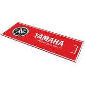 Resim GOGOPREMİUM YAMAHA UYUMLU KIRMIZI DESENLİ 80 X 220 cm KAYDIRMAZ MOTOSİKLET HALISI 