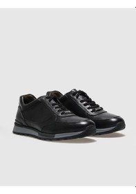 Resim Cabani Hakiki Deri Siyah Bağcıklı Erkek Spor Ayakkabı Siyah 