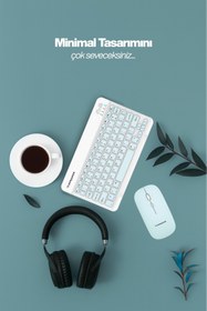 Resim SPRANGE Tablet Ve Telefonlar İçin Bluetooth - Wireless Klavye Ve Mouse Set - Mavi 