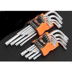 Resim 9 Parça Yıldız Alyan Seti Profesyonel Torx Delikli 1 Set Uzun Yıldız Alyan Seti N11.6907 