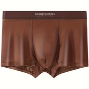 Resim 1 Adet Premium Hafif Lüks Buz İpeği Erkek İç Çamaşırı - Kare Köşe Tasarımlı Nefes Alabilir Hızlı Kuruyan Boxer Külot, Orta Esneklikte Düz Renkli Günlük & Spor İç Giyim 