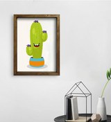 Resim Bk Gift Kaktüs Tasarımlı Doğal Masif Ahşap Çerçeveli Tablo 45X65C (551120009) 