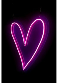 Resim Neon Led Işık Kalp Gece Lambası Renkli 